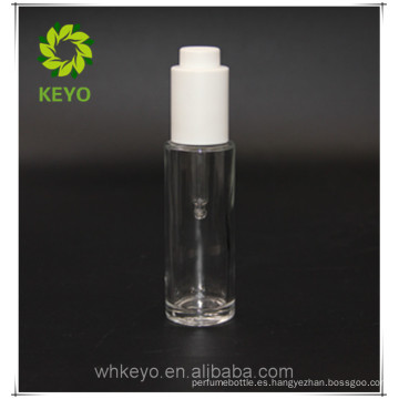 Botella cosmética de la fundación de la botella del suero de la maqueta del maquillaje botella bomba de suero blanca de 30ml para el aceite esencial